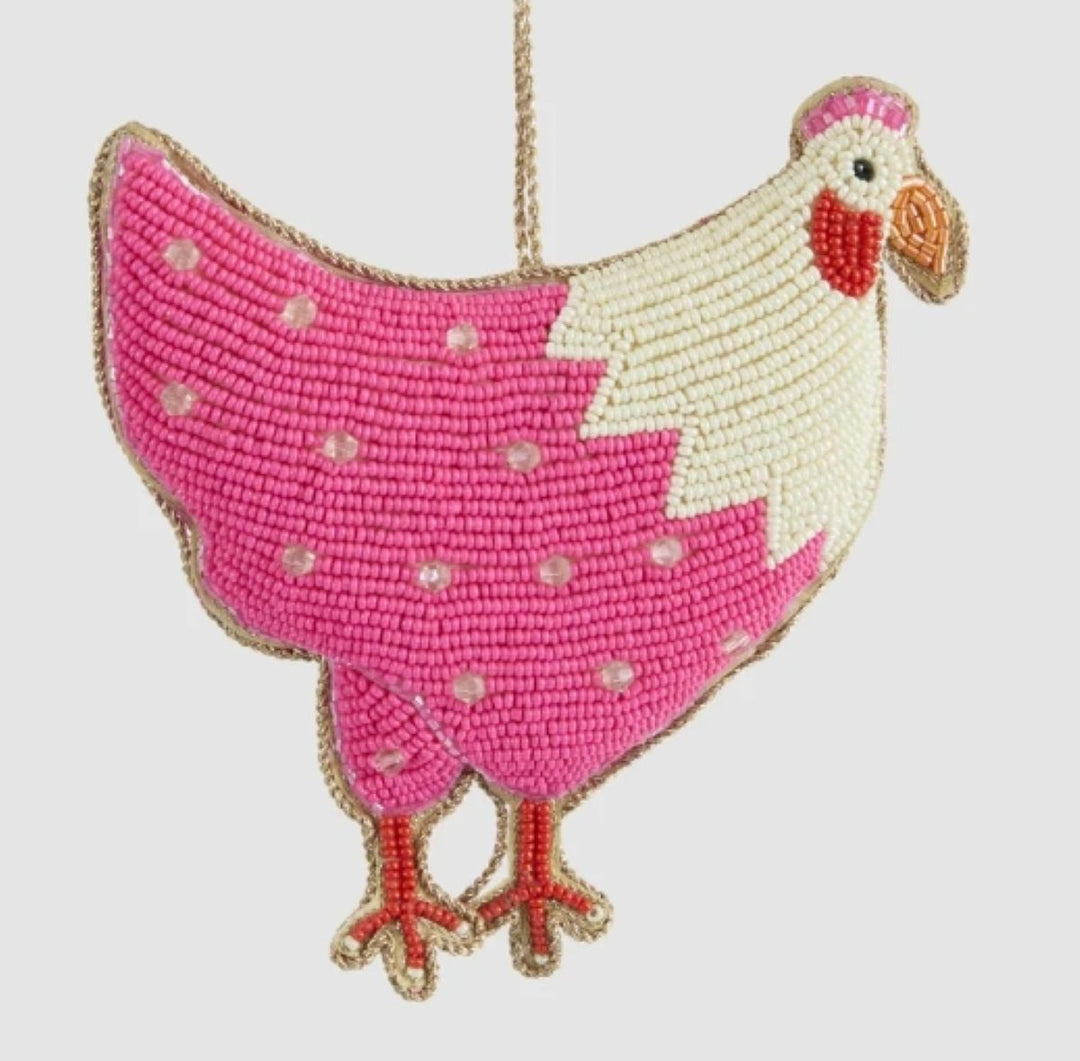 Pink Hen Ornament