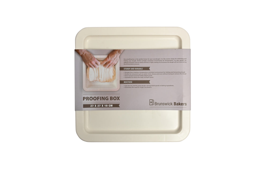 Proofing box with a label on a white background