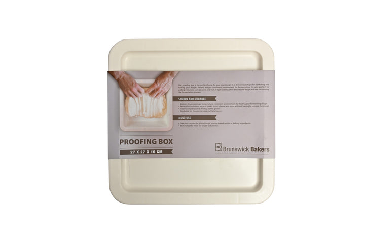 Proofing box with a label on a white background