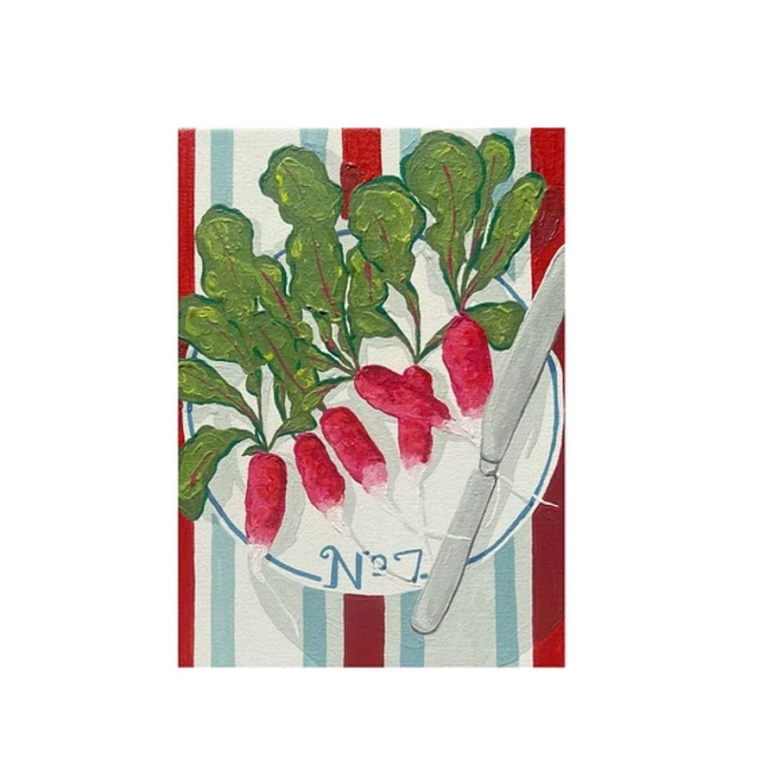 Radishes Linen Tea Towel