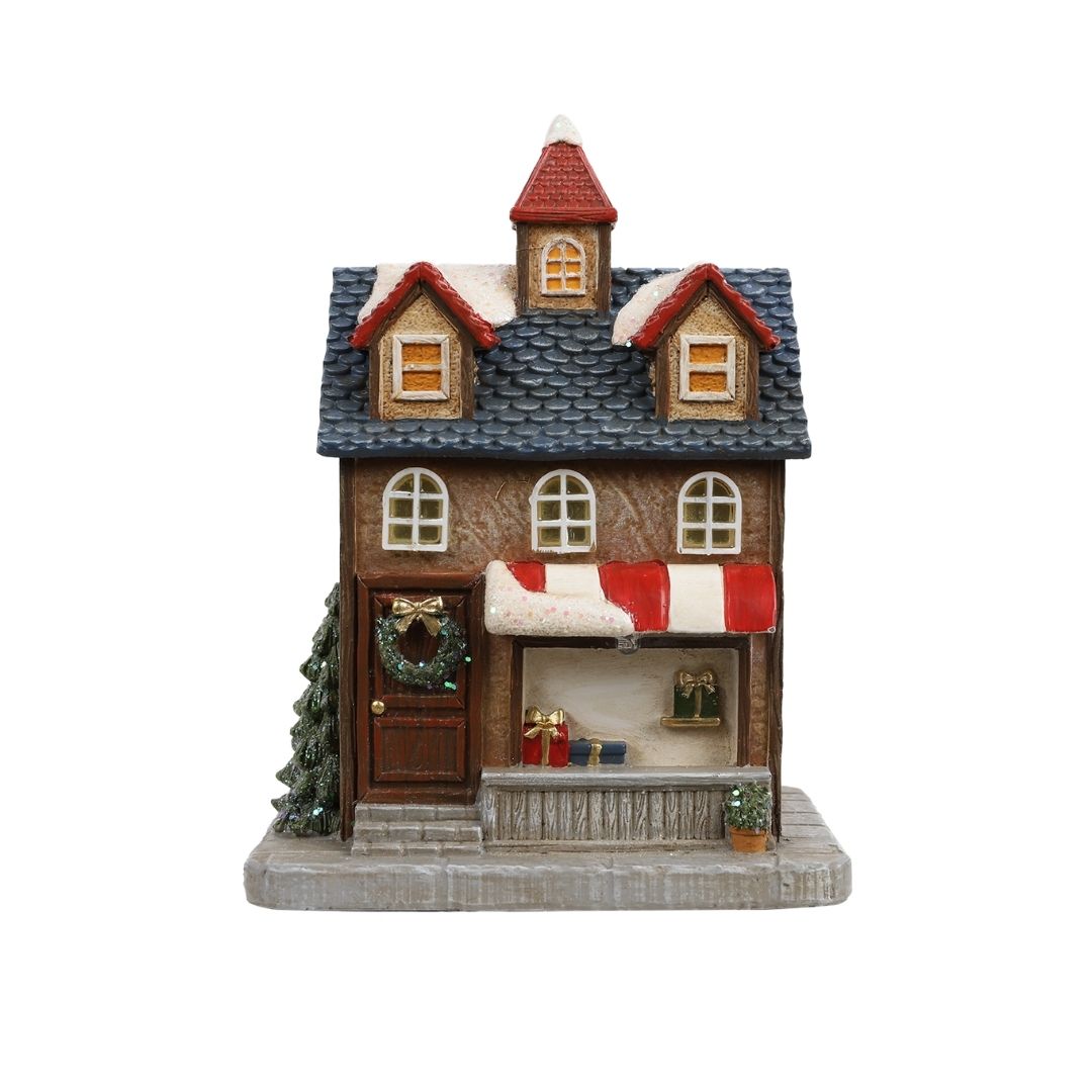 Resin Light-Up Village House with General Store