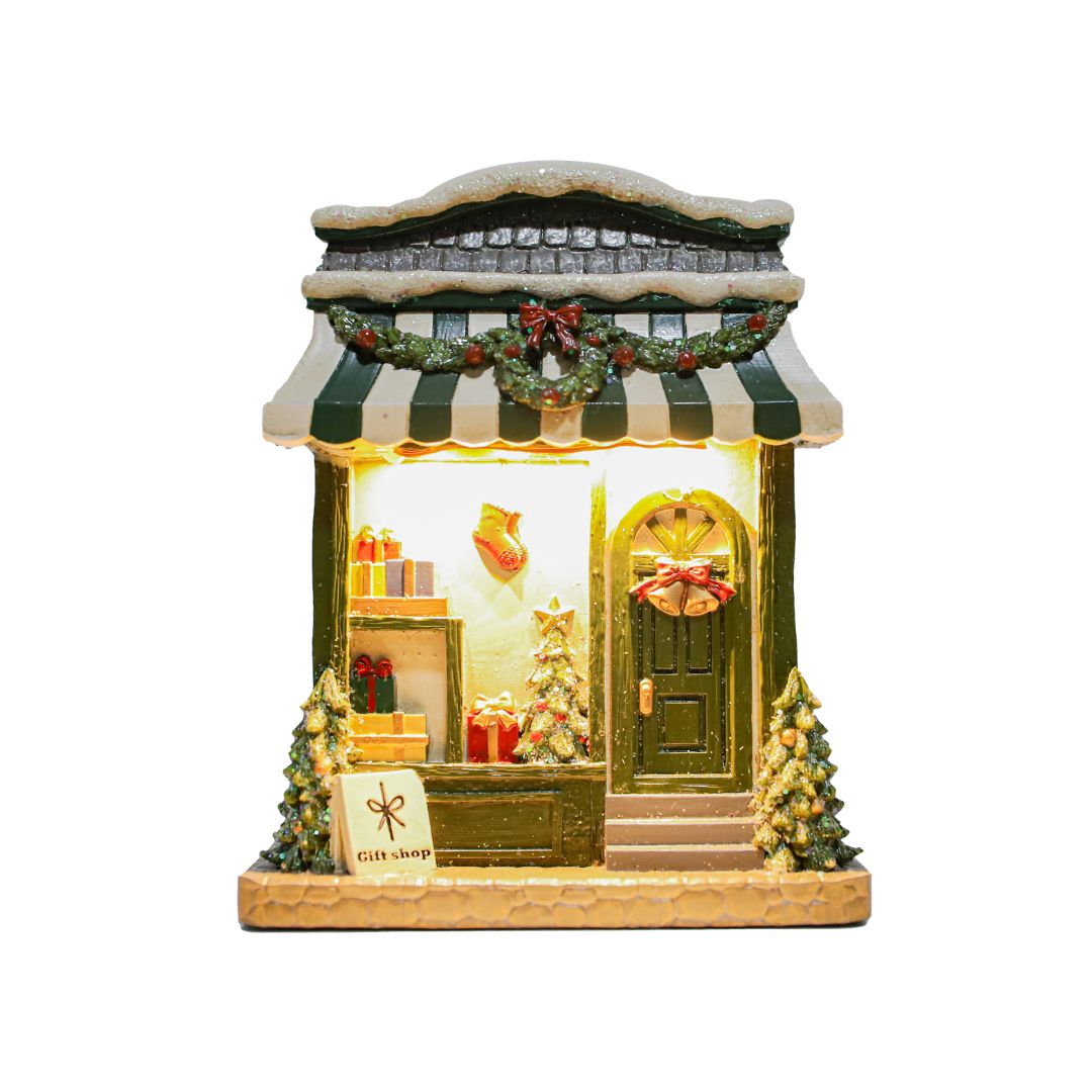 Resin Light-Up Village House with Gift Store