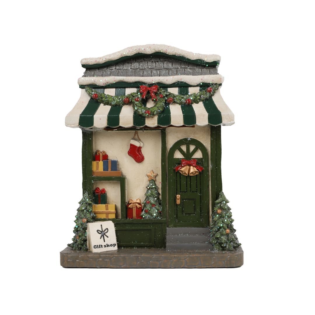 Resin Light-Up Village House with Gift Store