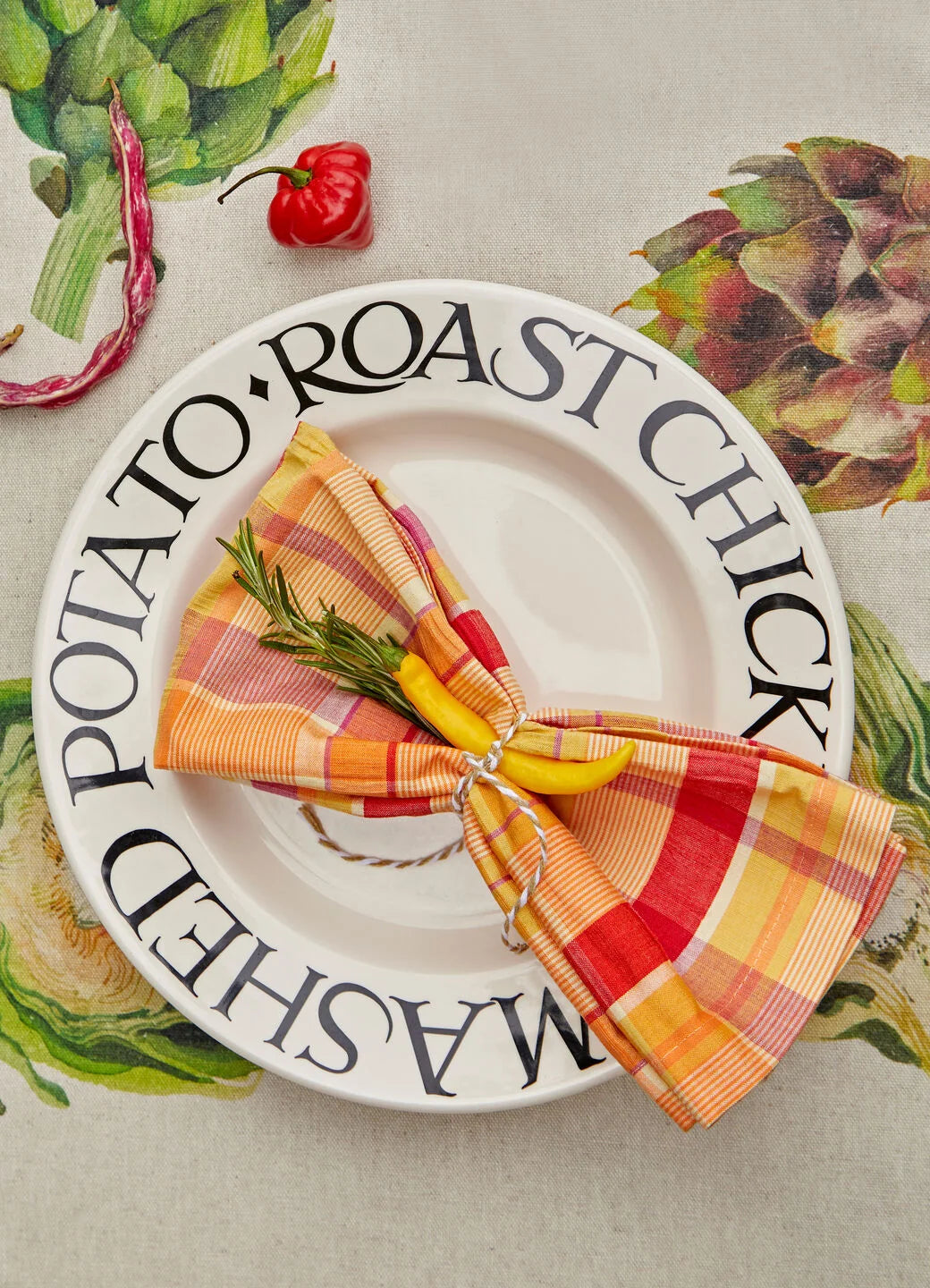 Black Toast Roast Chicken Plate 10.5"