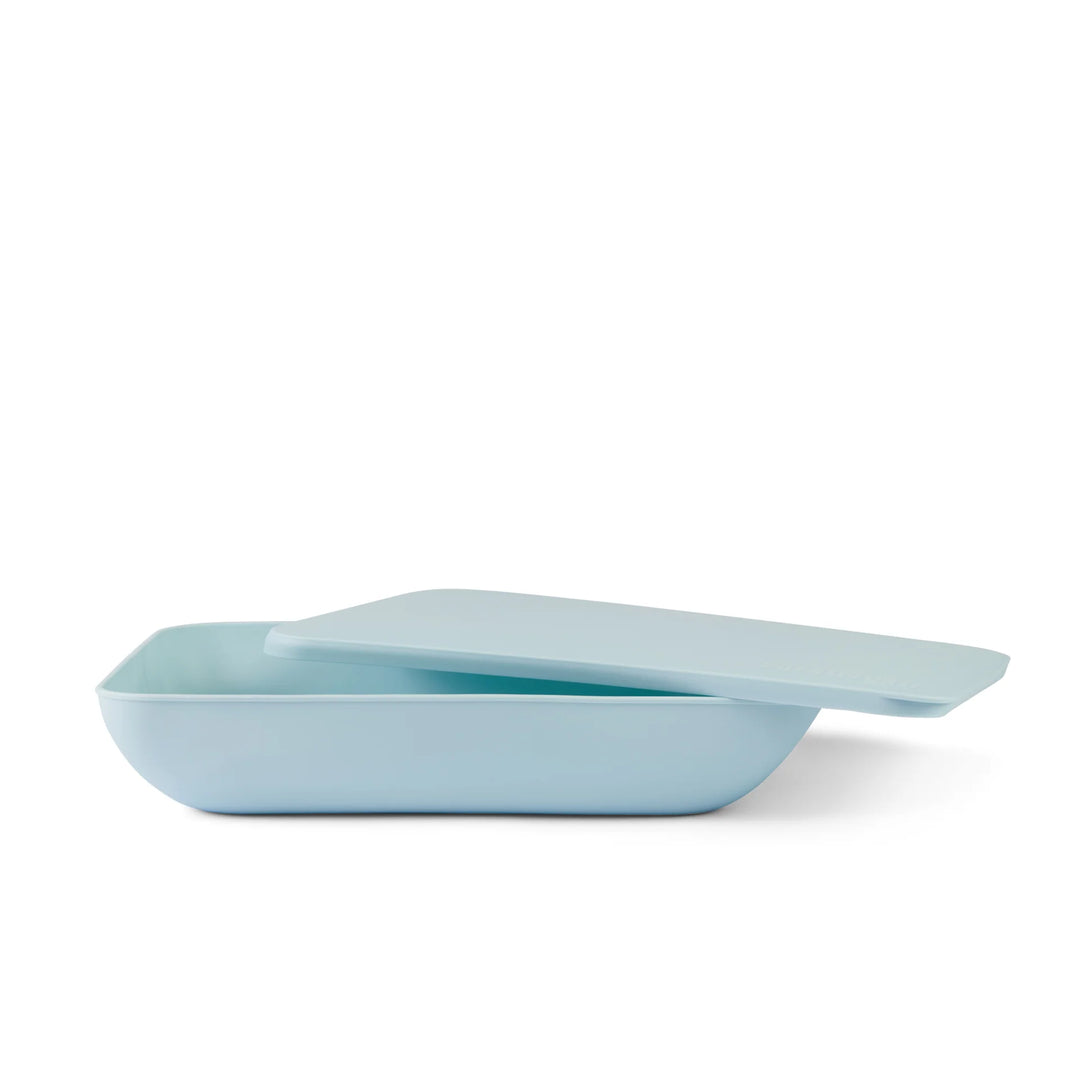 Put a Lid On It Rectangle Serving Platter: Blueberry