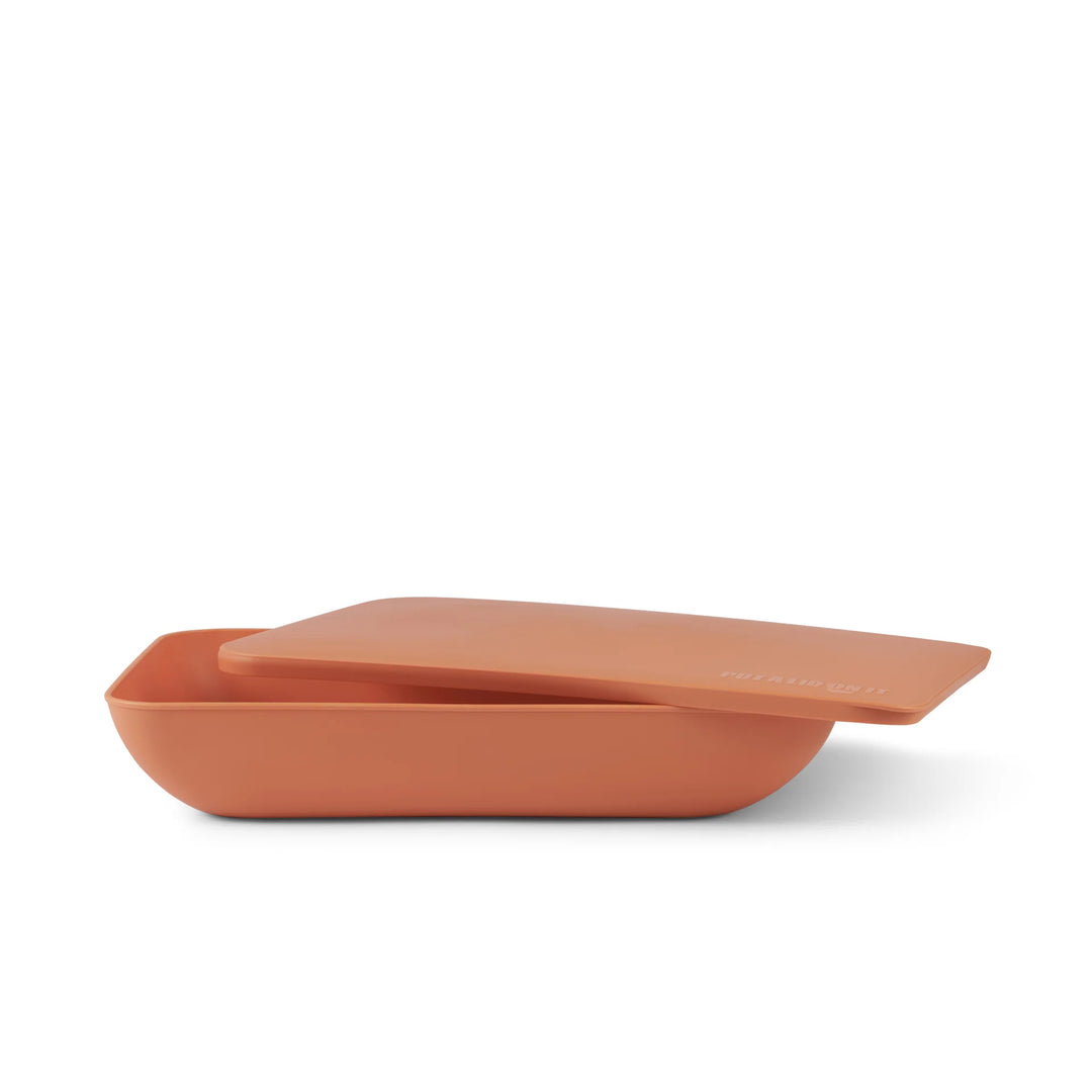 Put a Lid On It Rectangle Serving Platter: Papaya