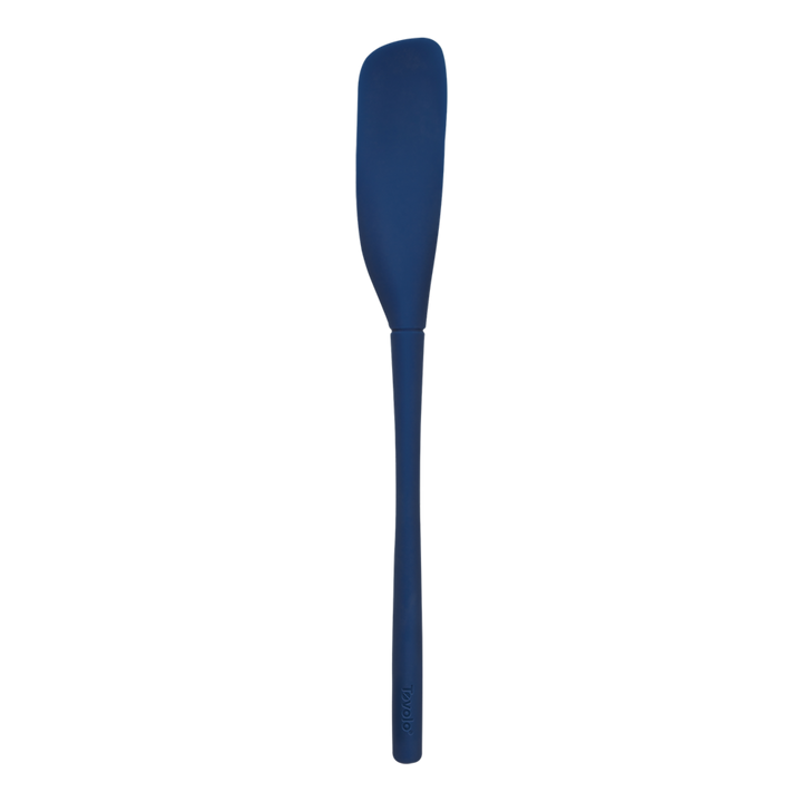 Blue spatula on a white background