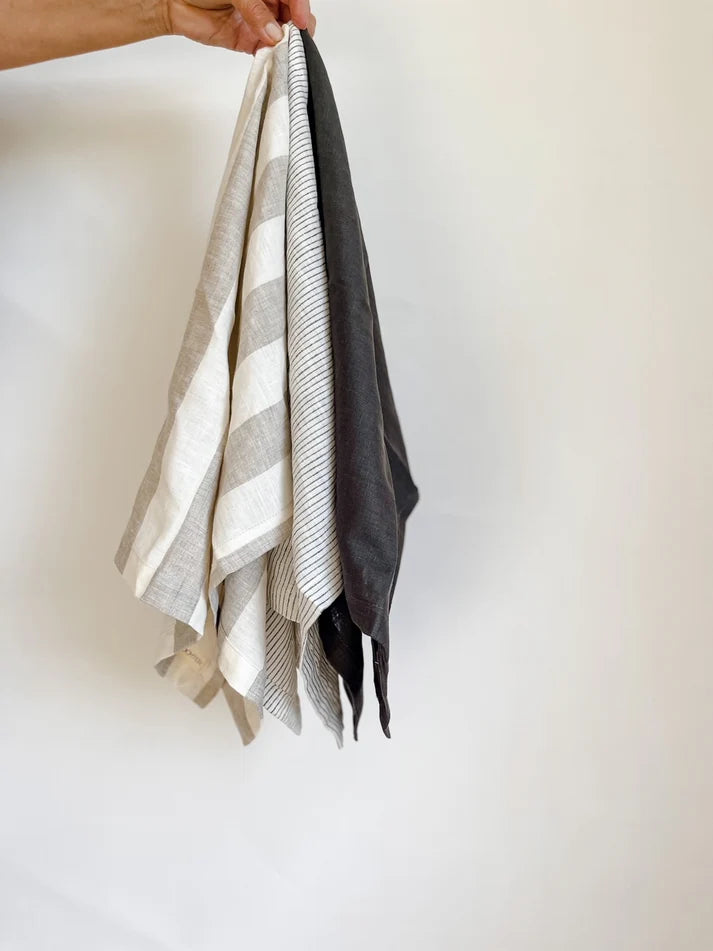 Mama & Tochter Pure French Linen Tea Towel: Pinstripe