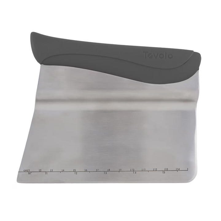 Silicone bag with gray silicone top and metal base on a white background
