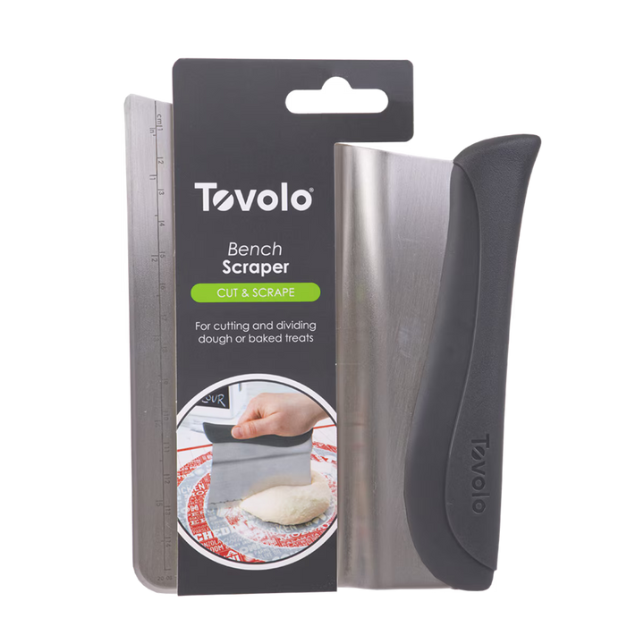 Tovolo bench scraper with packaging on a white background
