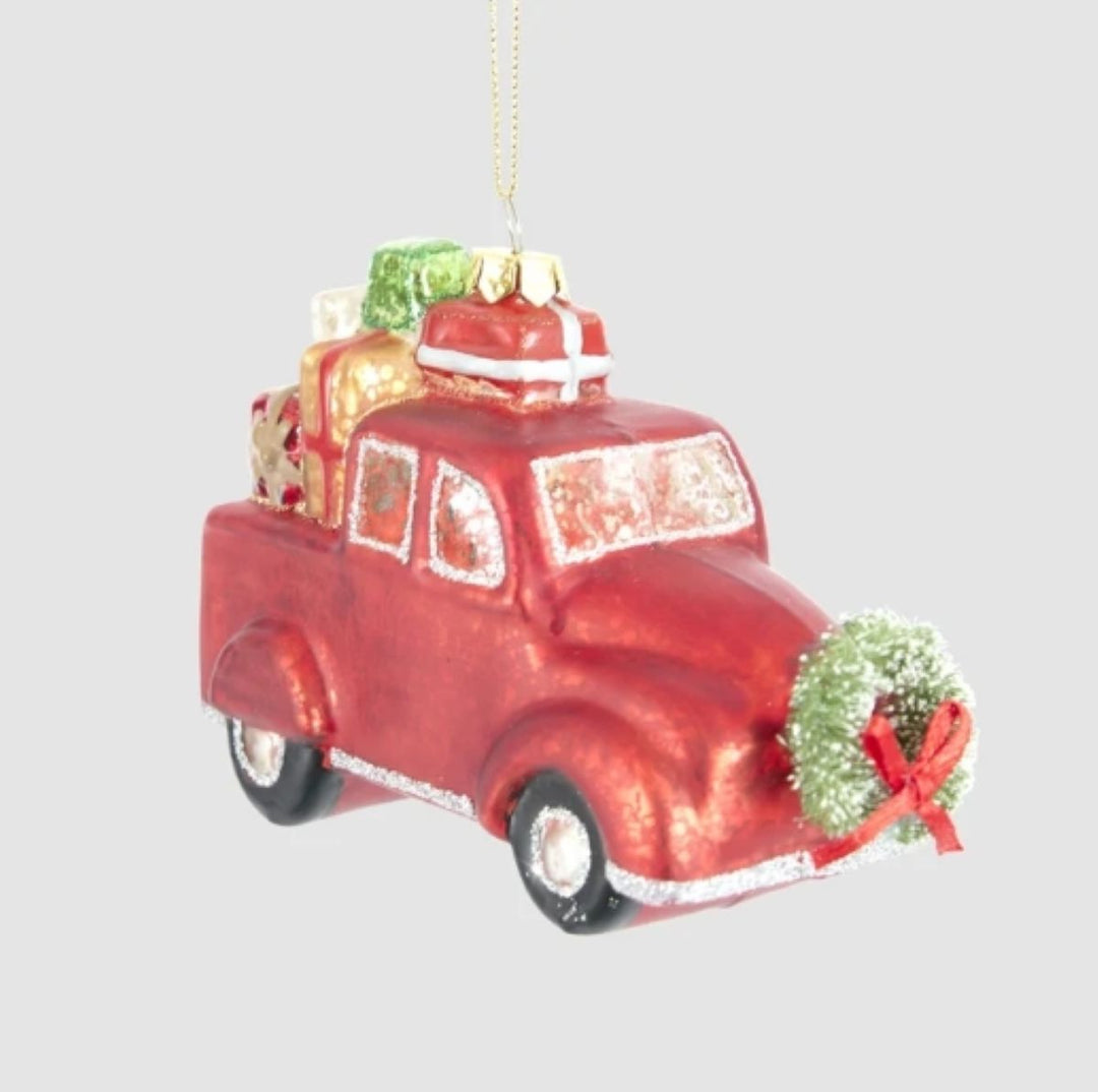 Noel Present Truck Ornament