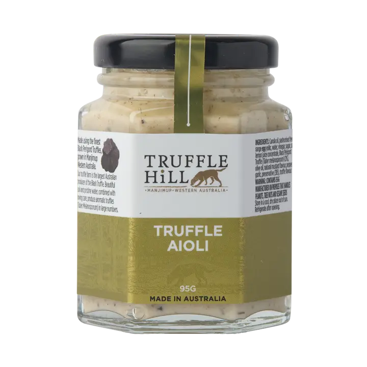 Jar of Truffle Hill Truffle Aioli on a white background