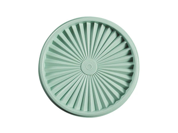 Mint green plastic lid on a white background