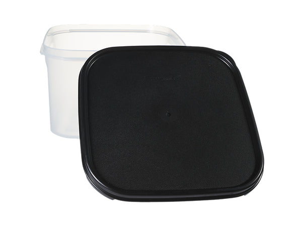 Black square lid on a white background