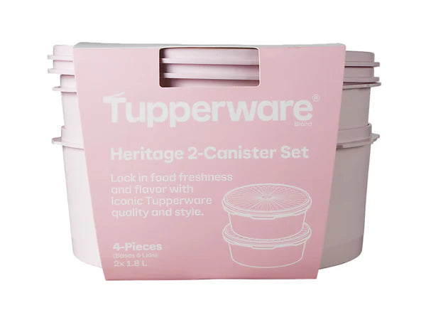 Tupperware Heritage 2-Canister Set packaging on a white background