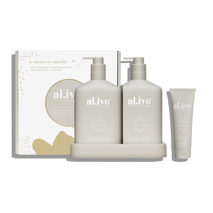 Al.ive Season To Sparkle Gift Set: Sea Cotton & Coconut