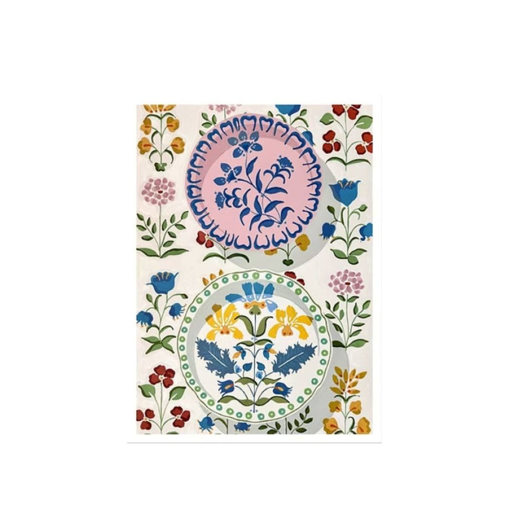 Wedding Plates Linen Tea Towel