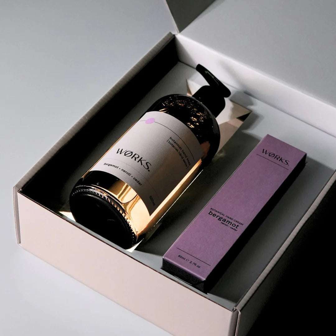 Two products in a box with 'WORKS' branding on a light gray background