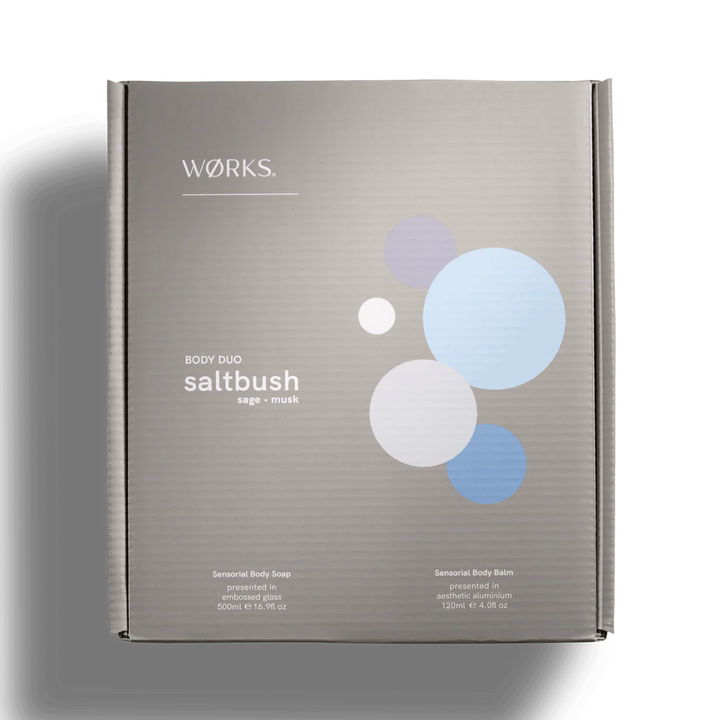 Works saltbush body duo packaging on a white background