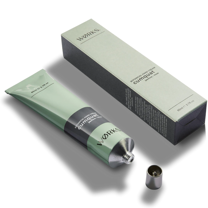 Green tube and packaging with &