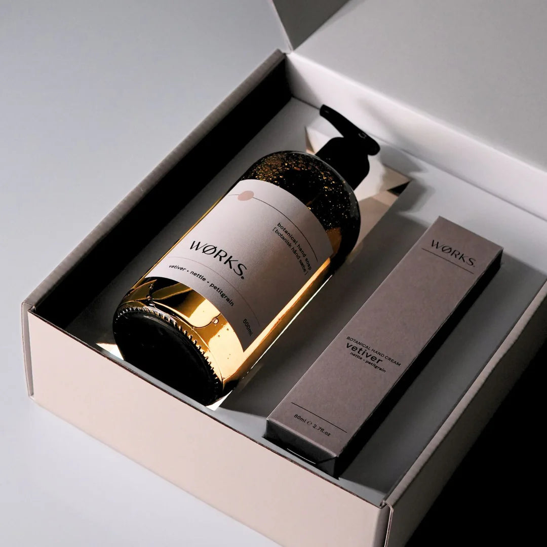 Bottle and box with &